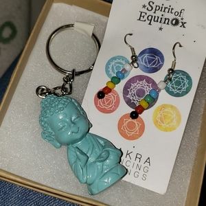 Buddha and earring set